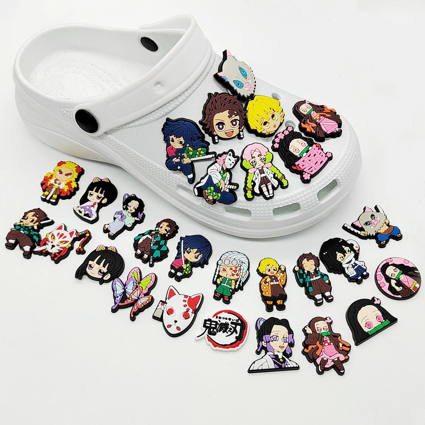 25Pcs Demon Slayer Crocs Accessories