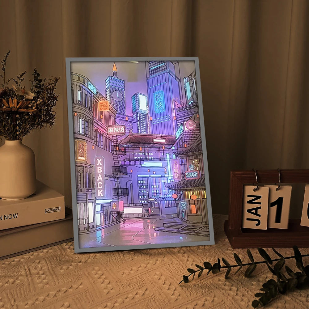 Anime City LED Painting